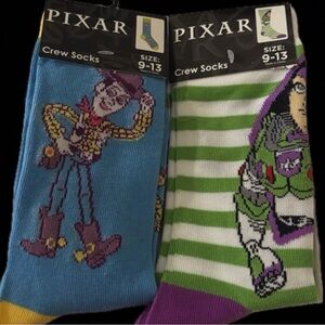 Pixar Woody and Buzz socks